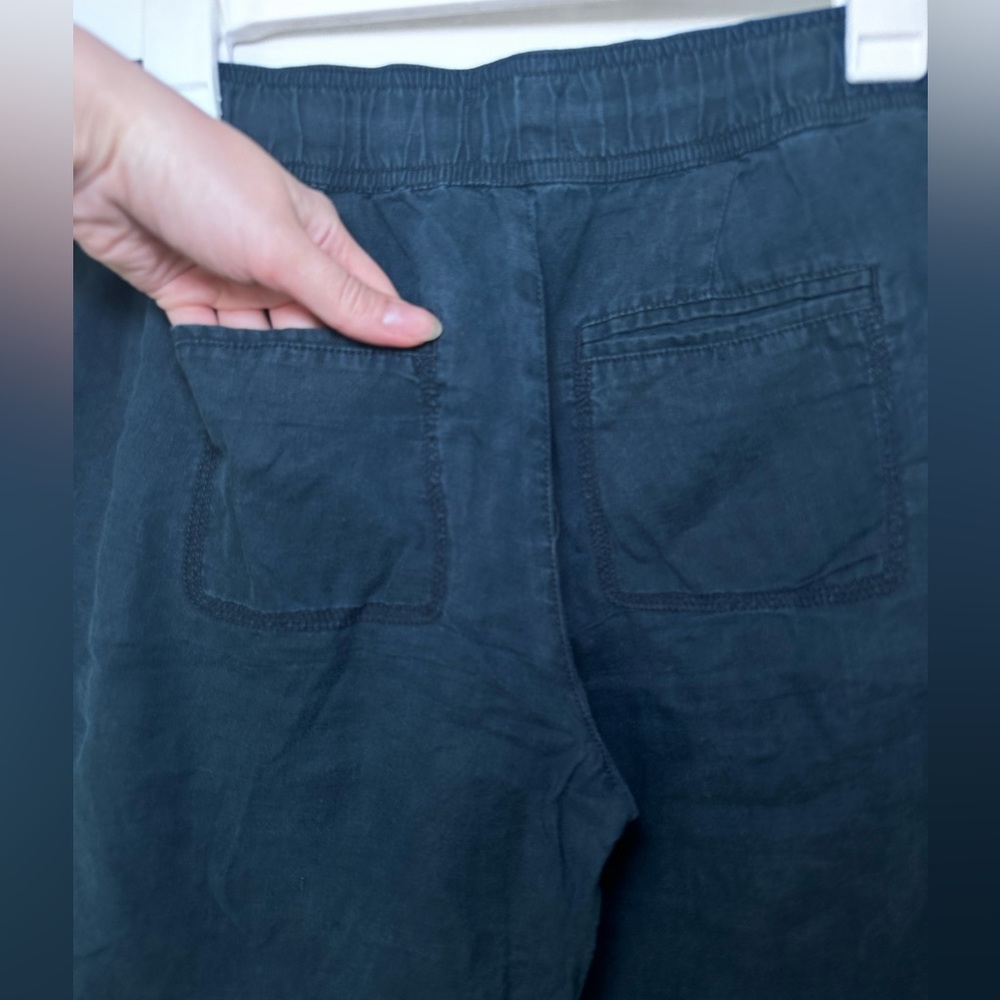 Lou & Grey linen xs casual pant jogger navy blue - Picture 6 of 8